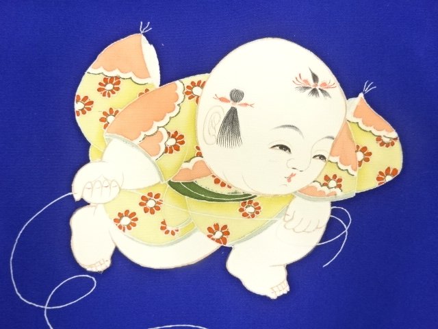 JAPANESE KIMONO / ANTIQUE NAGOYA OBI / SILK / SHIOZE / GOSHO DOLL & TOP PATTERN